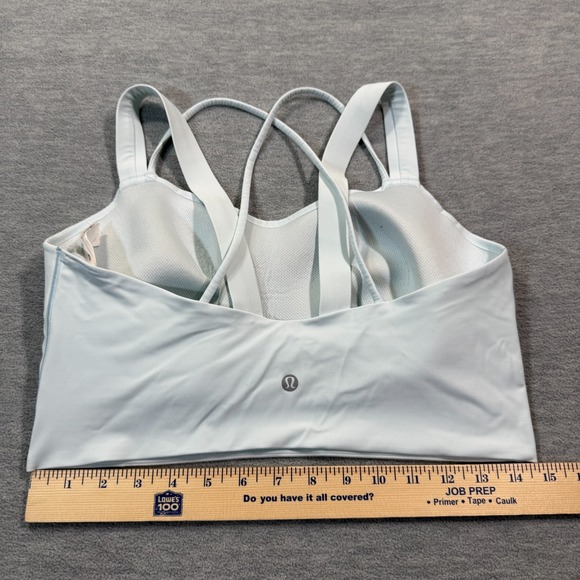 Lululemon Bra Women 12 Light Blue Crossback Wireless Padded Athletic Yoga Top - Picture 4 of 6